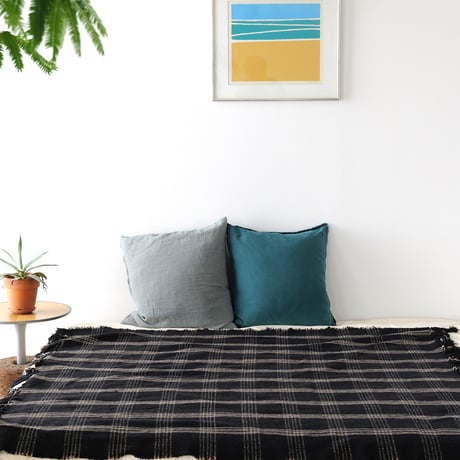 80s USA  Rug  Black checked