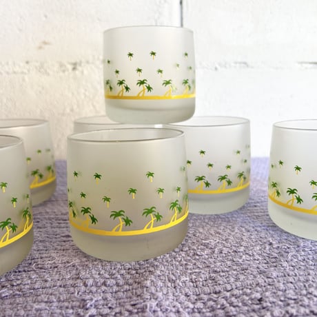 70s Palm tree glass