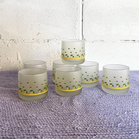 70s Palm tree glass