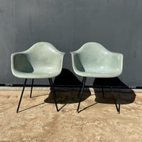 60s Eames arm shell chair set sea form green
