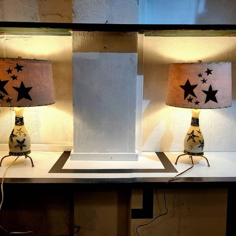 50s Starburst Fiberglass lamp set