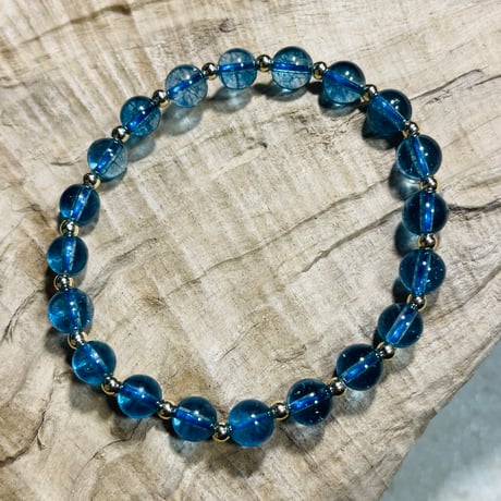 ブルーカラークラック水晶 ブレスレット