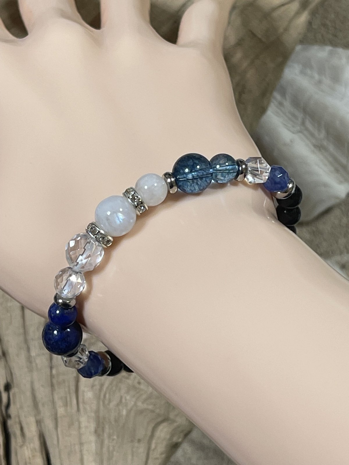 大玉ミックスストーンブレス❣️16cm ミックスストーンブレス、クールトーン | This is me.