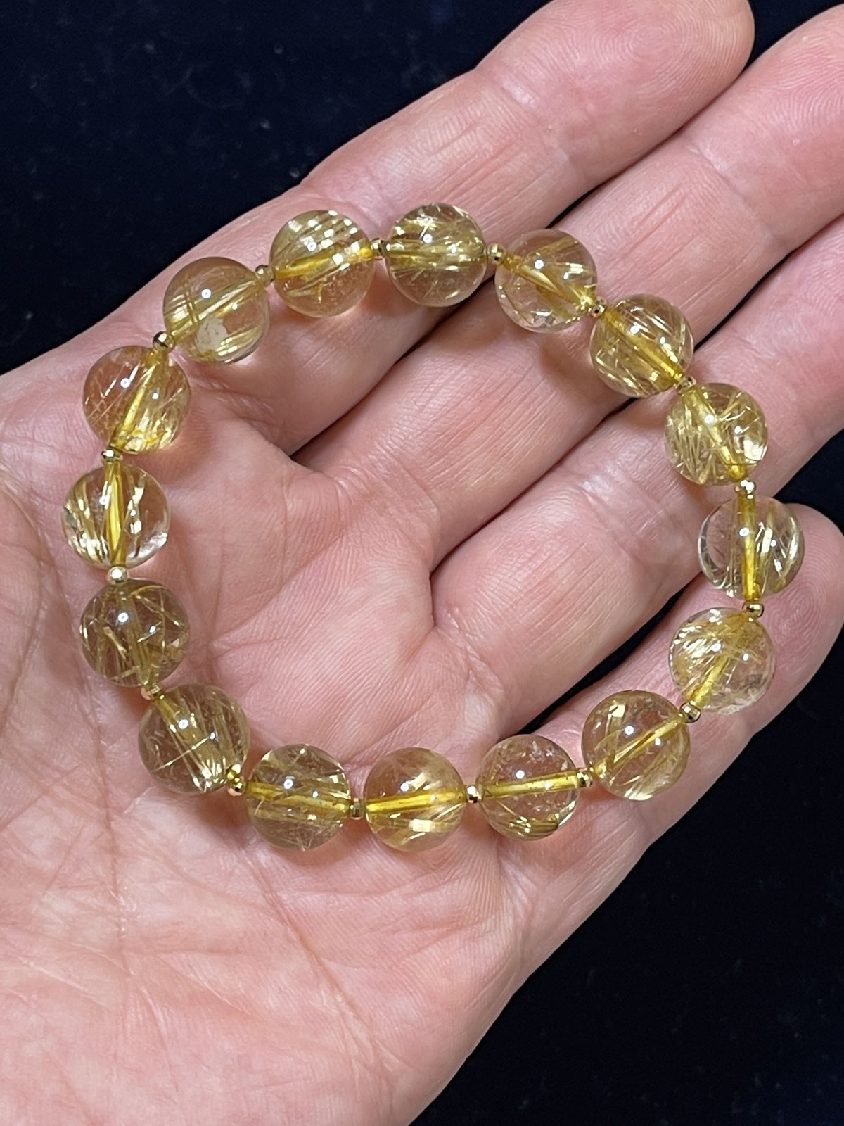 ⭐︎【天然】タイチンルチルクオーツ ブレスレット 15mm 71.9g