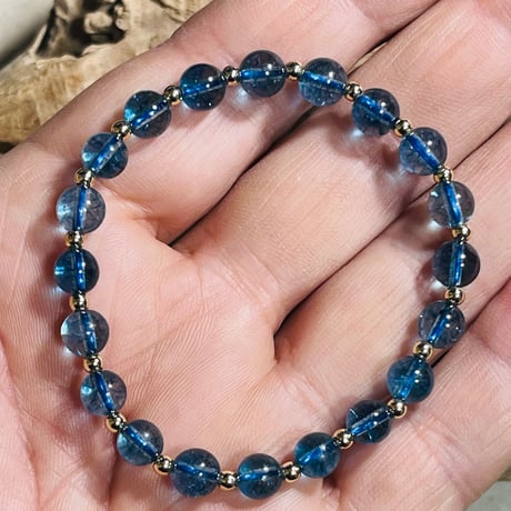 ブルーカラークラック水晶 ブレスレット