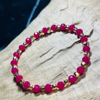 シンセティックルビーブレスレット 5mm