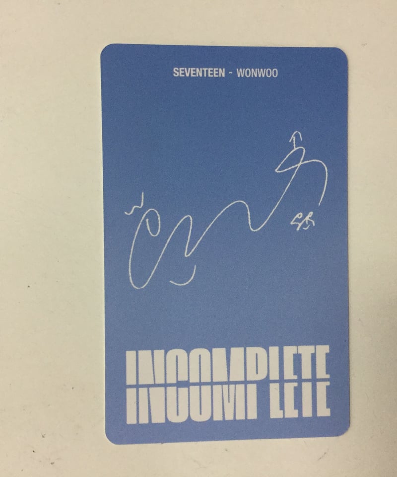 SEVENTEEN『INCOMPLETE』トレカ ウォヌ | K-BOOKS K-POP館