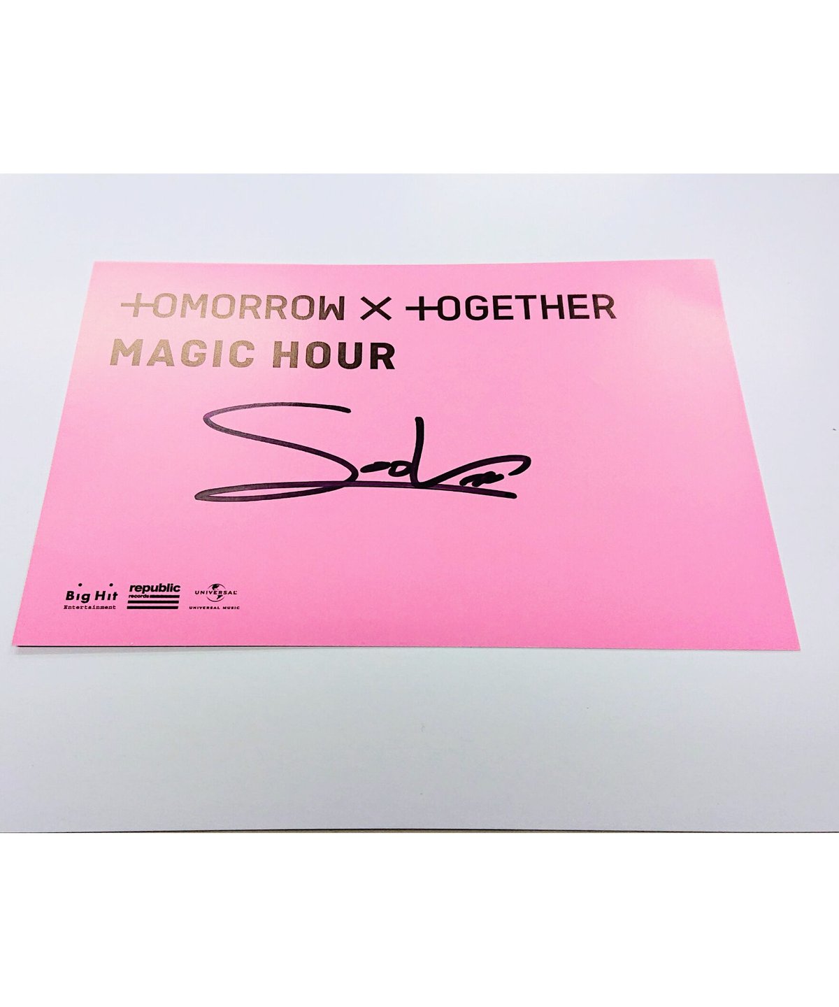 TOMORROW X TOGETHER「MAGIC HOUR」 リリースイベント 配布 サイン入りポストカード◆スビン