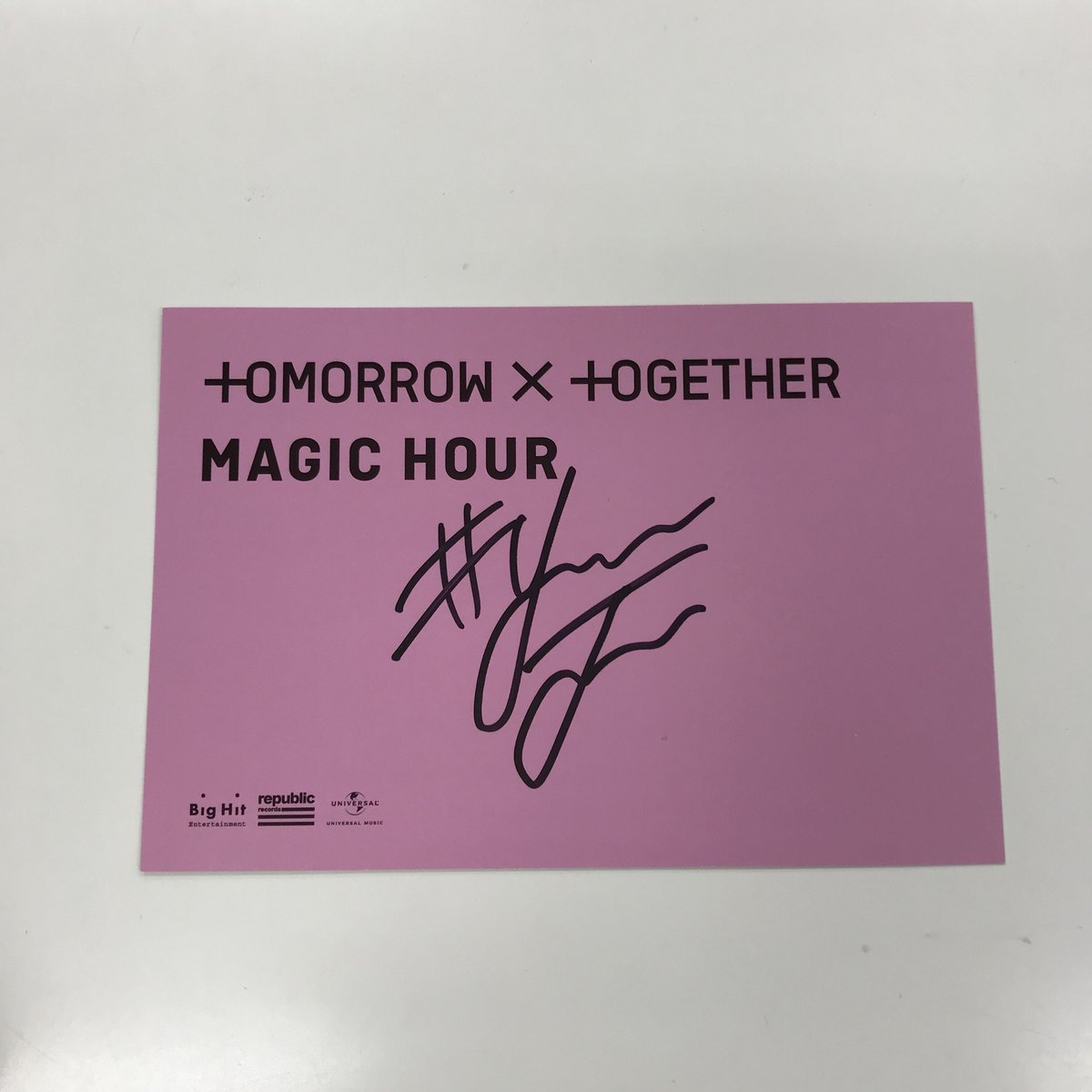 【イタミ有り】TOMORROW X TOGETHER「MAGIC HOUR」 リリースイベント 配布 サイン入りポストカード◆ヨンジュン