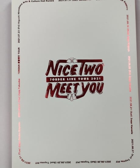 7ORDER 武者修行 LIVE TOUR 2021 「NICE ”TWO” MEET YOU」 DVD