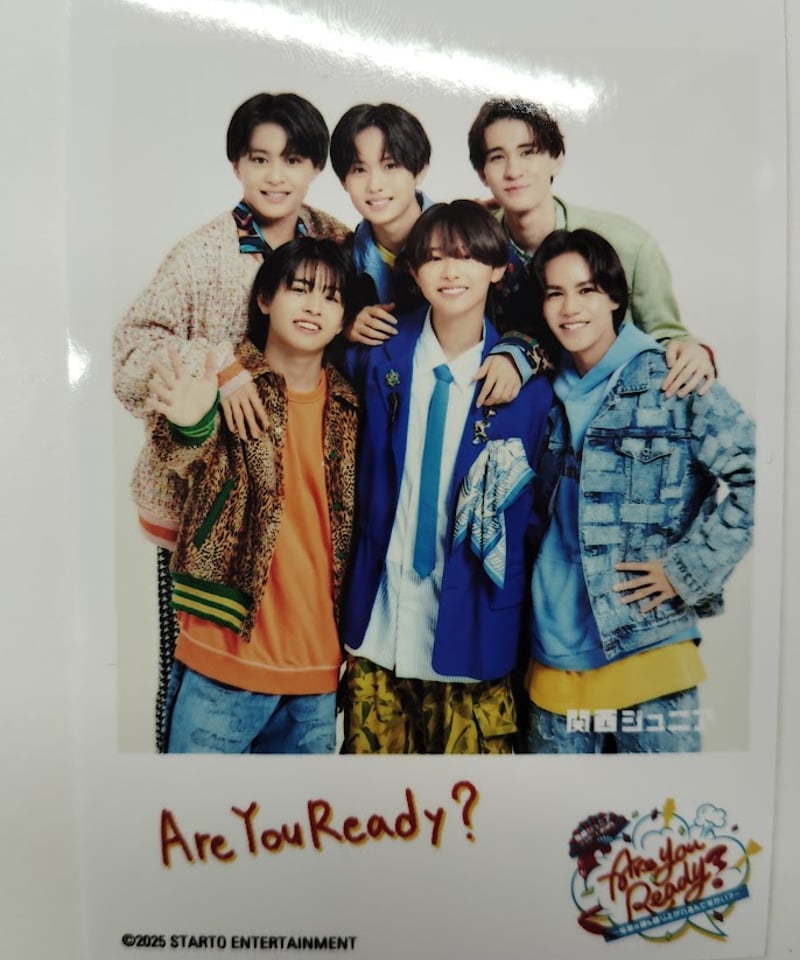 関西ジュニア Are You Ready ? フォトカード 単品】 「関西ジュニア コンサート 2025 Are You Ready? 〜今年の夏も