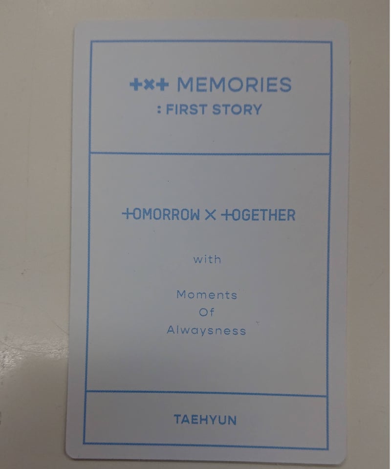 若干イタミ有】TXT MEMORIES：FIRST STORY トレカ テヒョン | K-...