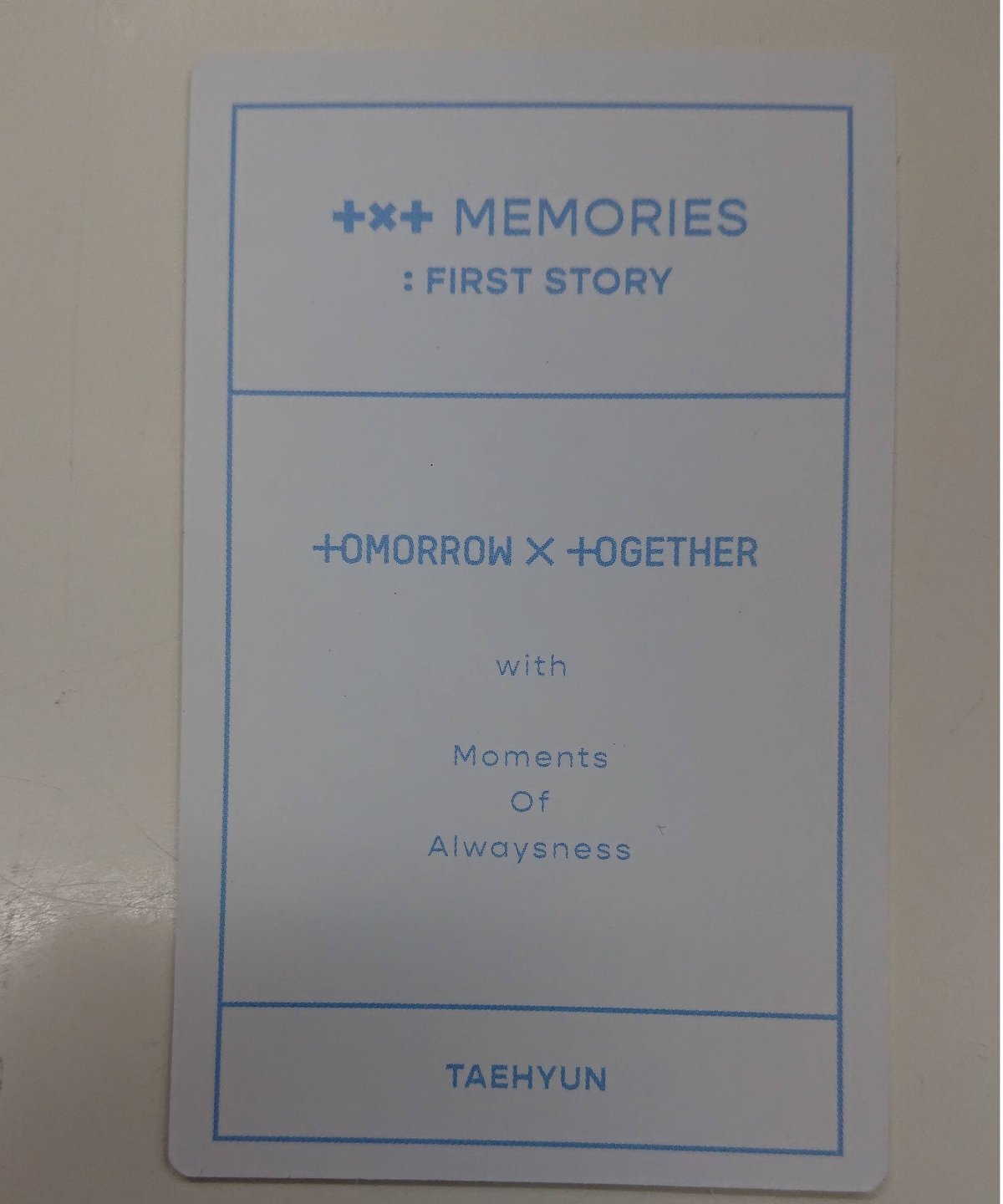 TXTMEMORIESTXT MEMORIES：FIRST STORY テヒョン トレカ付き