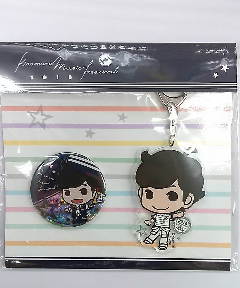 岡本信彦 アクリルキーホルダー＆キラキラ缶バッジセット 「Kiramune