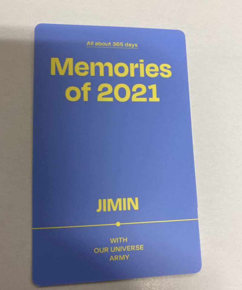 BTS memories メモリーズ2021トレカ ジミンjiminフォトカードK-POP/アジア