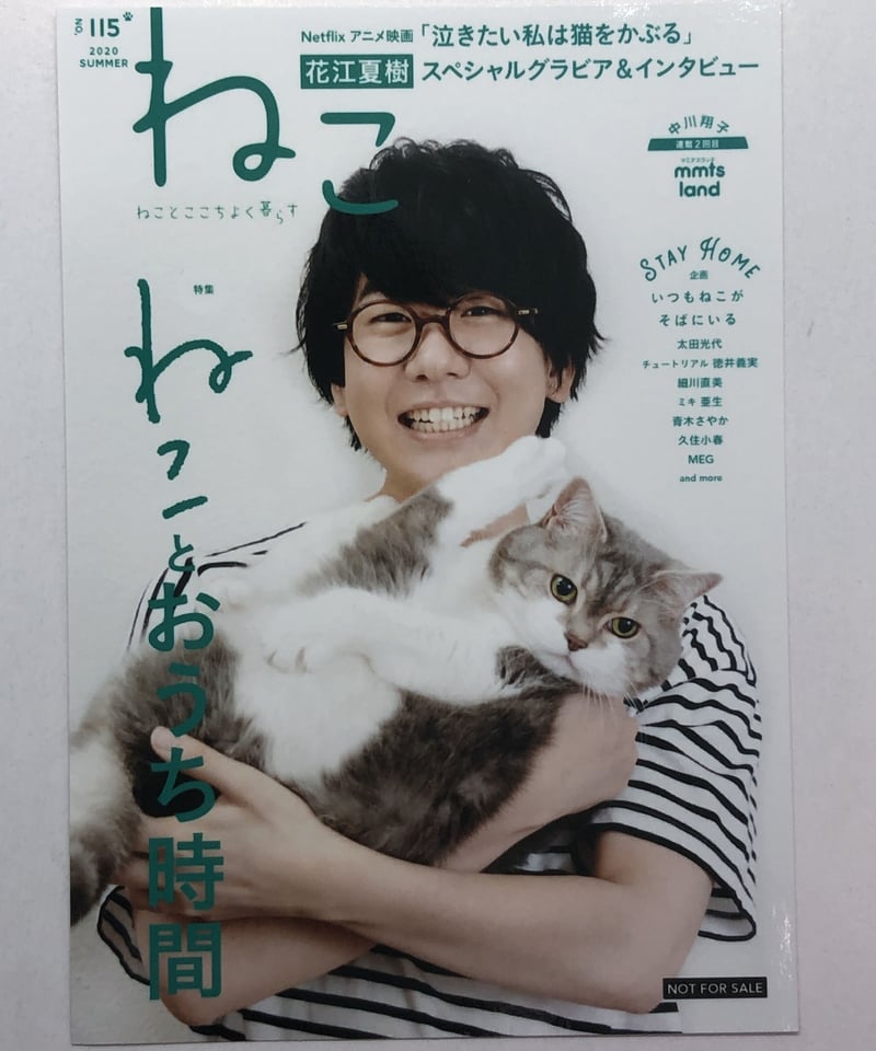 花江夏樹 雑誌「ねこ 2020年8月号 Vol.115」アニメイト特典 ブロマイド