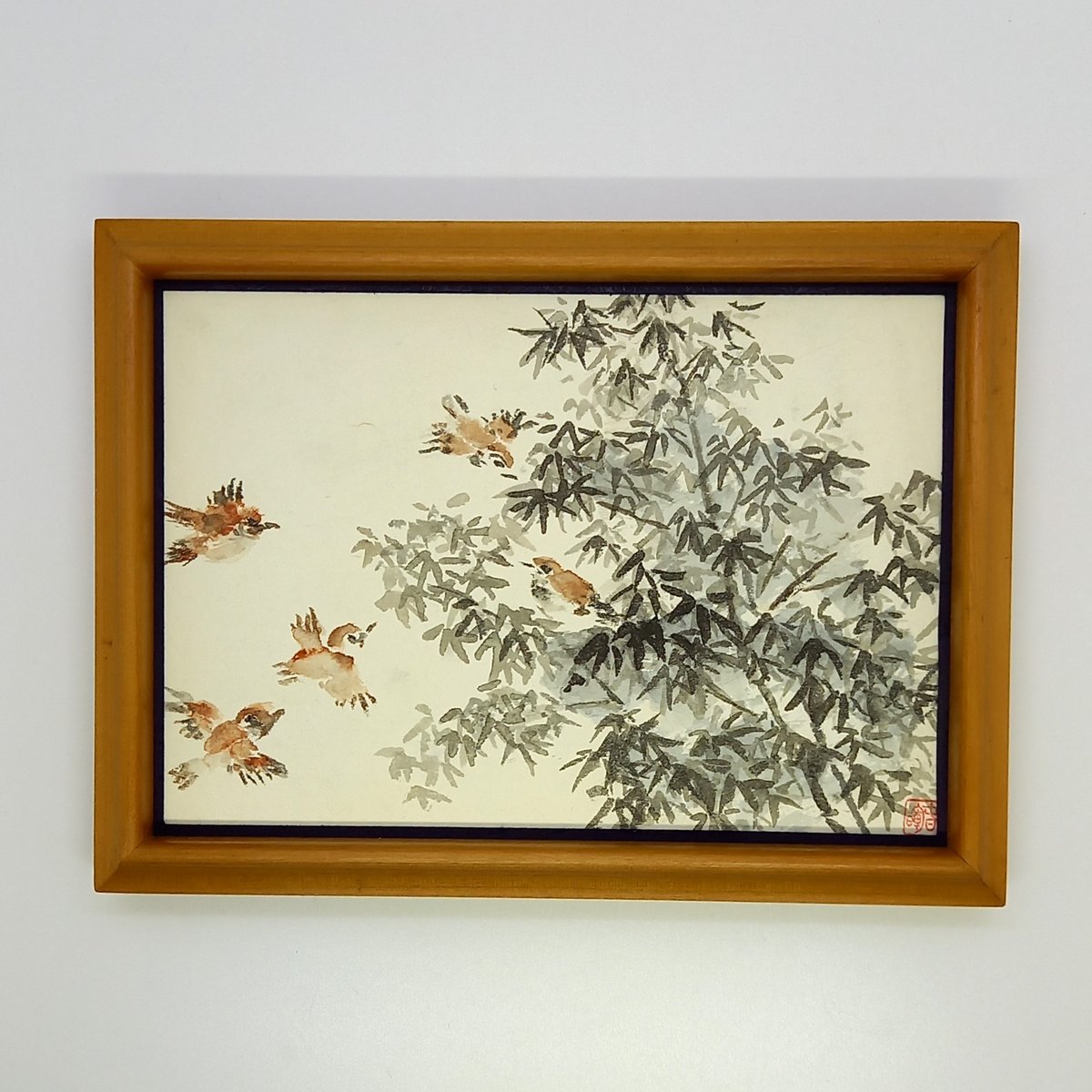 はり絵 竹と鳥デザイン べっこう