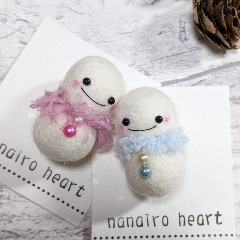 雪だるまのブローチ | nanairo heart gallery