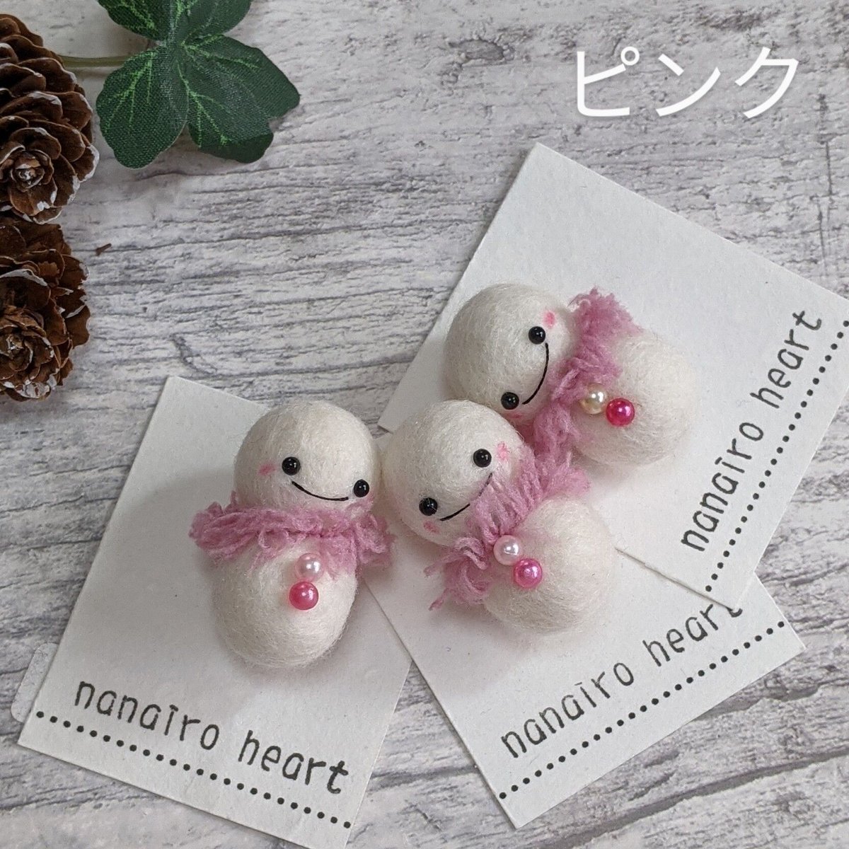 雪だるまのブローチ | nanairo heart gallery