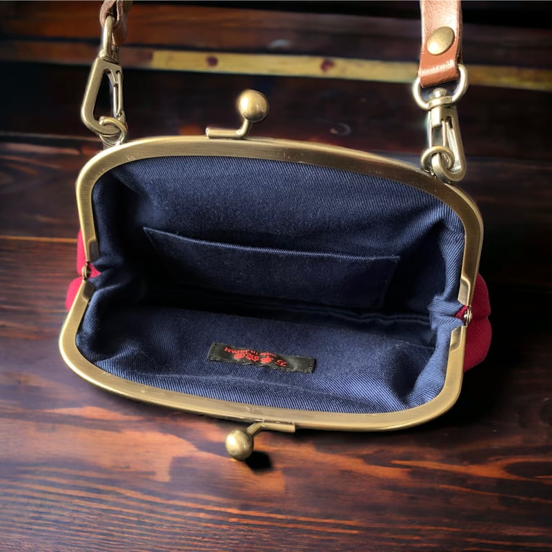 がま口バッグ＆ポーチ 西陣シルク帯＆帆布＆本革ショルダー | 帯アート