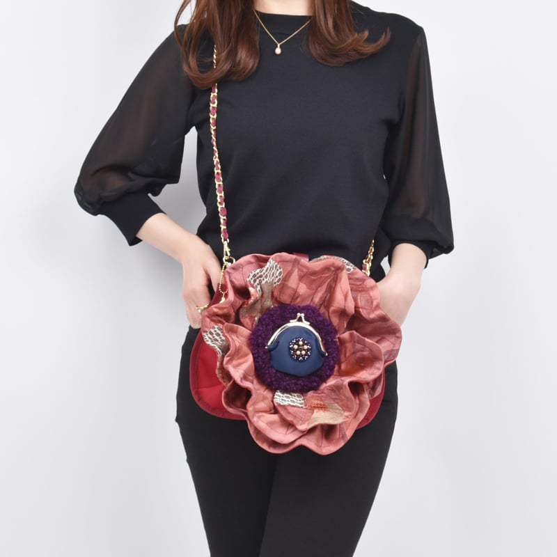 1.フラワーバッグ 1.フラワーバッグ Flowers & Skulls Jacquard Denim Leather Tote bag