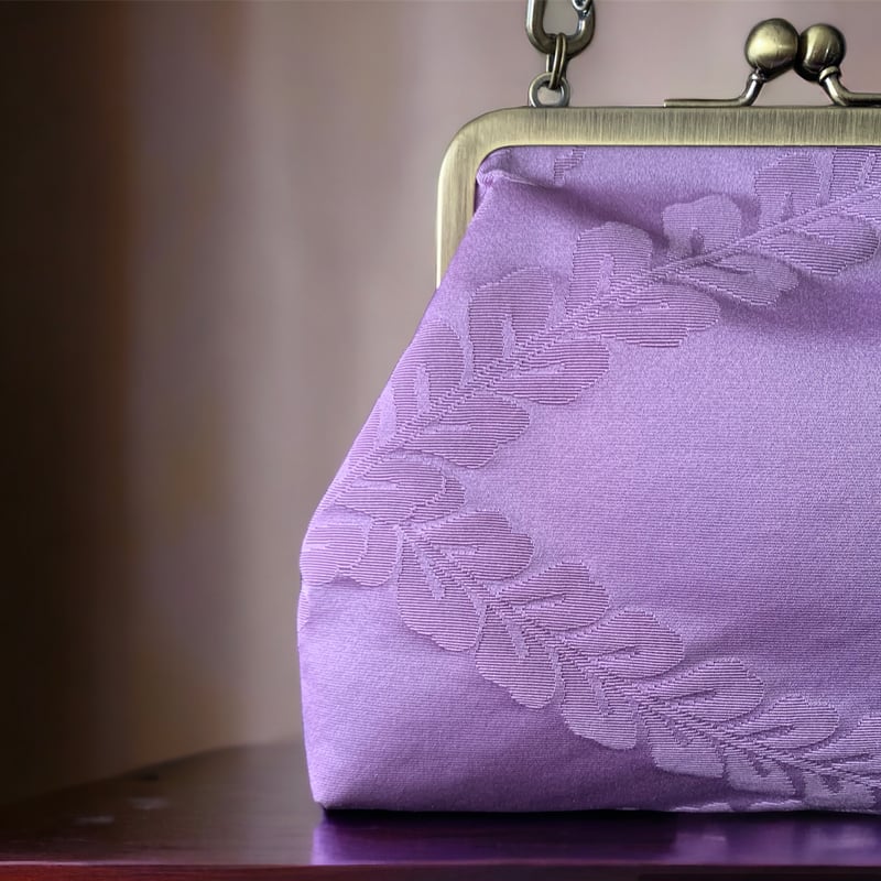 がま口バッグ＜西陣帯＆本革ショルダー＞ショルダー＆クラッチ