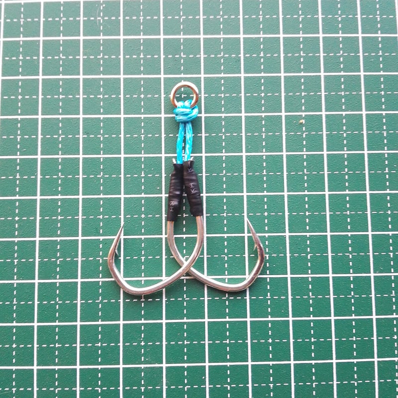 在庫処分 アシストフック 1/0 ダブル 10個 ライトジギング　スロージギング アシストフック パイク#2/0 ダブル ツイン ライトジギング