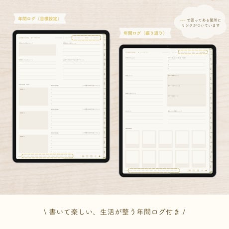 2026年1月始まり 抹茶ライフ手帳｜デジタルプランナー〈縦型〉（GoodNotes対応・ハニーベージュ）