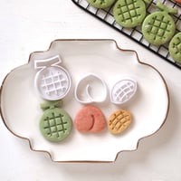 クッキー型　夏フルーツ型三個セット（メロン・桃・マンゴー）