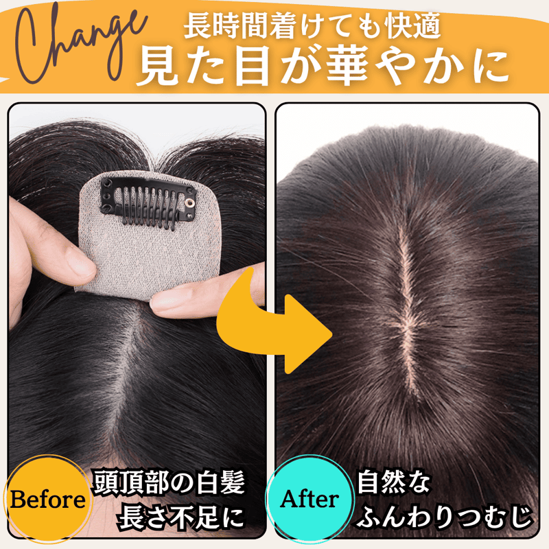 部分ウィッグ かつら 女性 部分 レディース 人毛100 ウィッグ 分け目