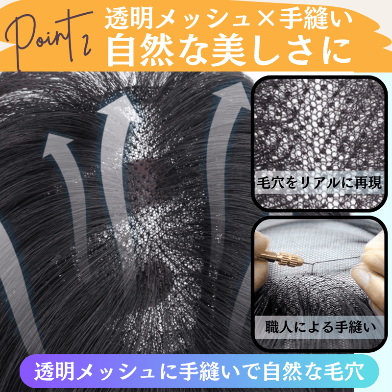 部分ウィッグ ヘアピース ポイントウィッグ 女性 レディース 人毛100