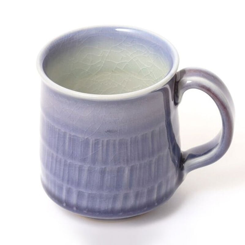 大堀相馬焼 いかりや窯 紫トビカンナマグカップ | 錨屋窯(いかりや商店)