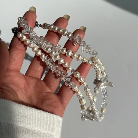 quartz   pearl  necklace