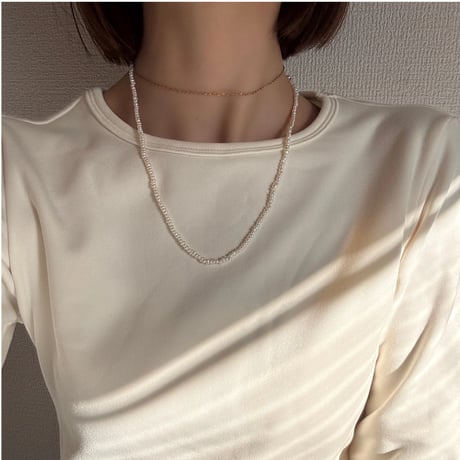 《setitem》Pearl & Chain Layered Necklace
