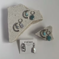 ［silver全2色］ 天然石 アシンメトリーピアス