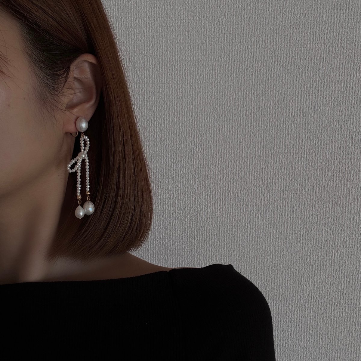 gold］ yui - ribbon motif / pierce earring |
