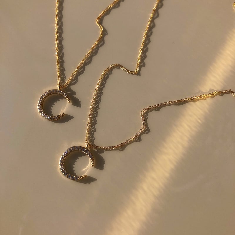 CZキュービックジルコニア 三日月ネックレス | FIÉME