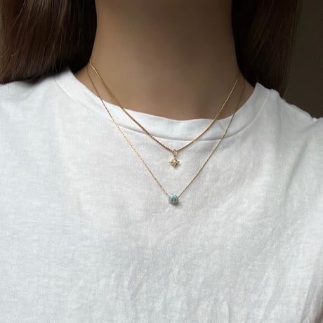 ［ Larimar × star ］gold necklace