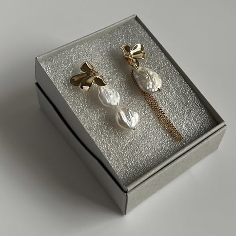蘭の花　バロックパールピアス