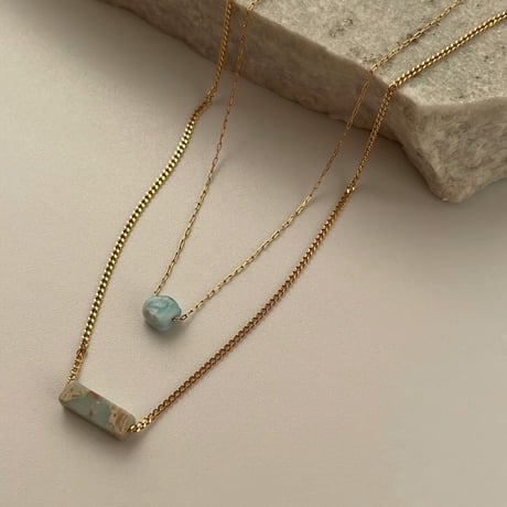 ［ Larimar × agate ］necklace