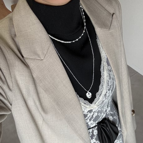 ［labradorite］  baby pearl necklace