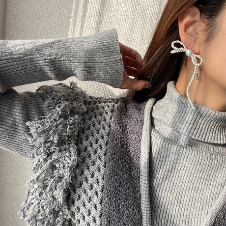 Aria - ribbon motif  pierce / earring