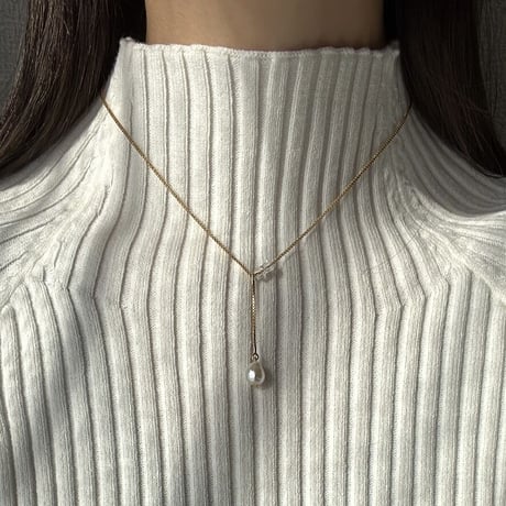 tiny drop pearl necklace