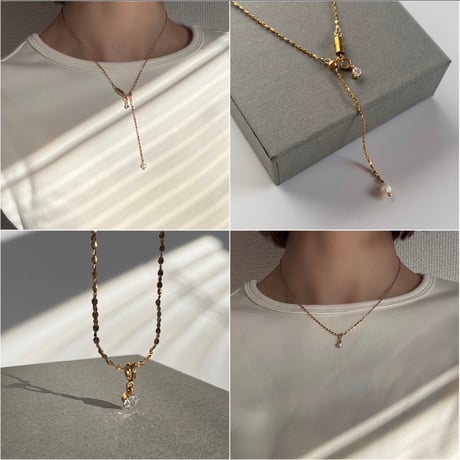 《setitem》Pearl & Chain Layered Necklace
