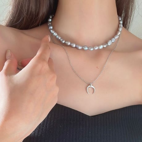 ［silver］moon  necklace
