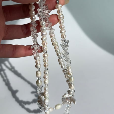 quartz   pearl  necklace