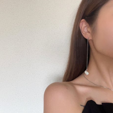 long perl pierce / earring