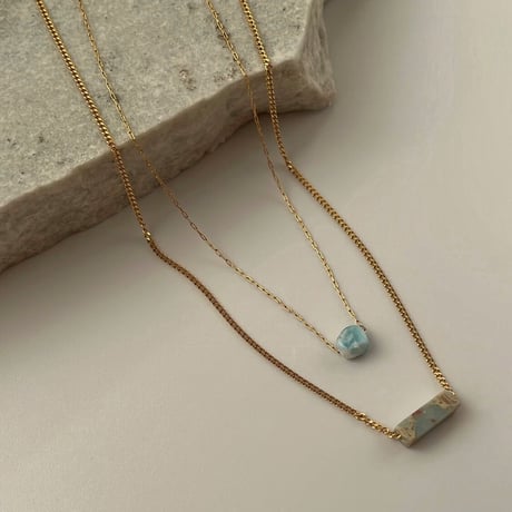 ［ Larimar × agate ］necklace