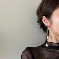 ［silver］long perl pierce / earring -02