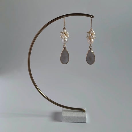 agate × water perl   earrings